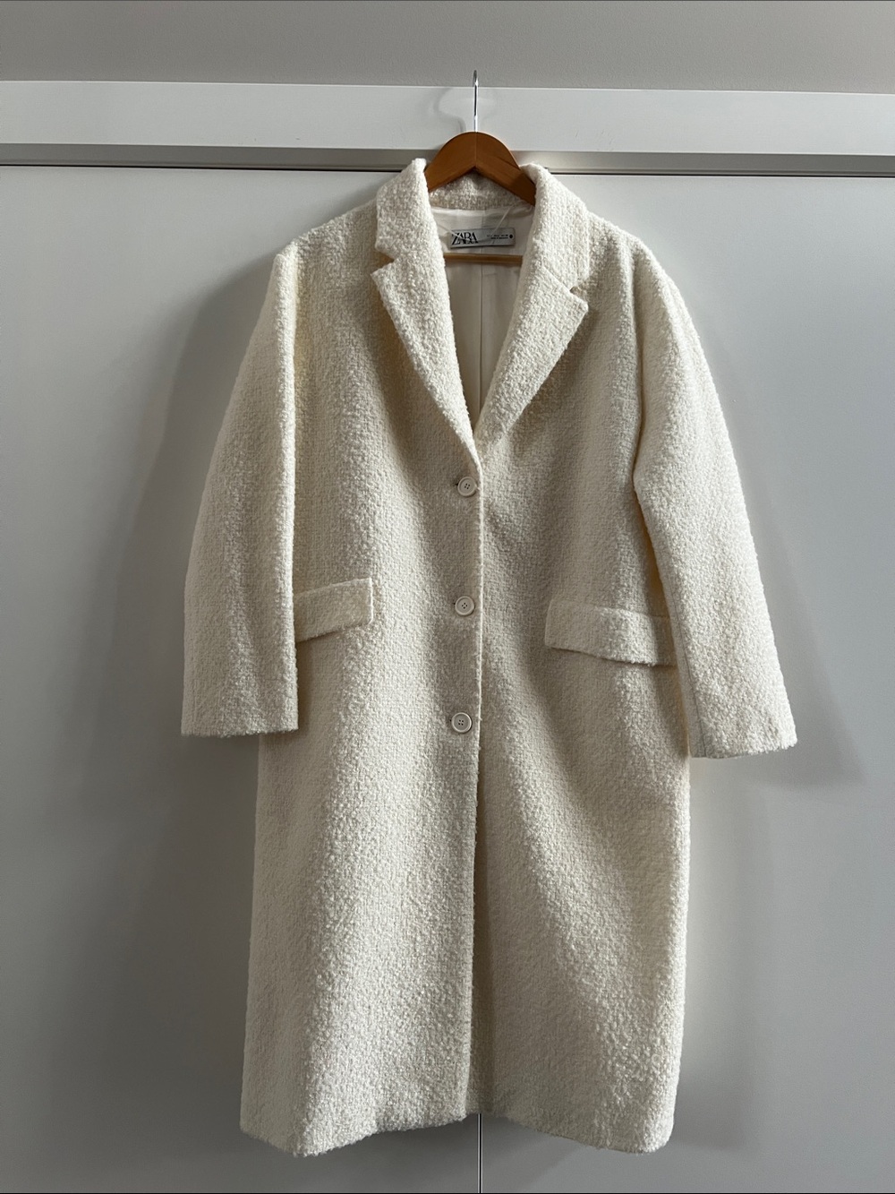 Zara Cream Boucle Coat